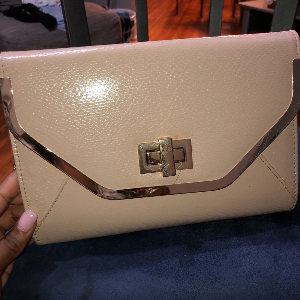 Pinkish/Nude Clutch with gold lining